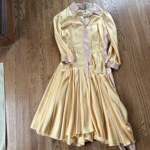 Prada yellow silk dress, size 40